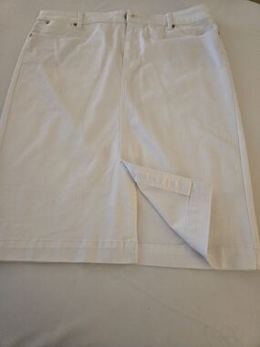 Talbots White A-Line Skirt